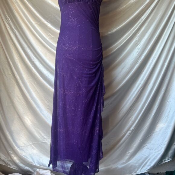 Jody California Purple Sparkle long maxi/prom dress - Picture 6 of 8
